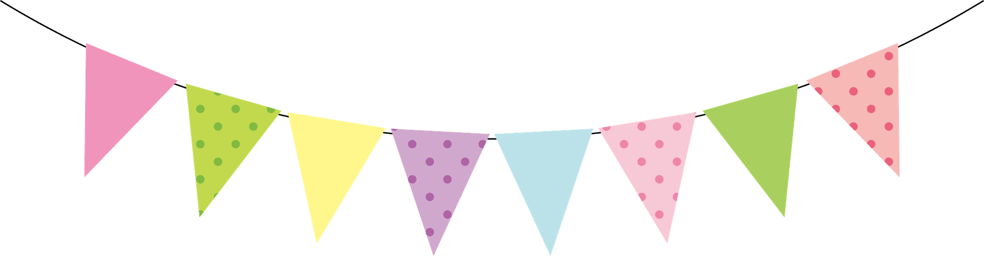 Colorful birthday party decorative flags