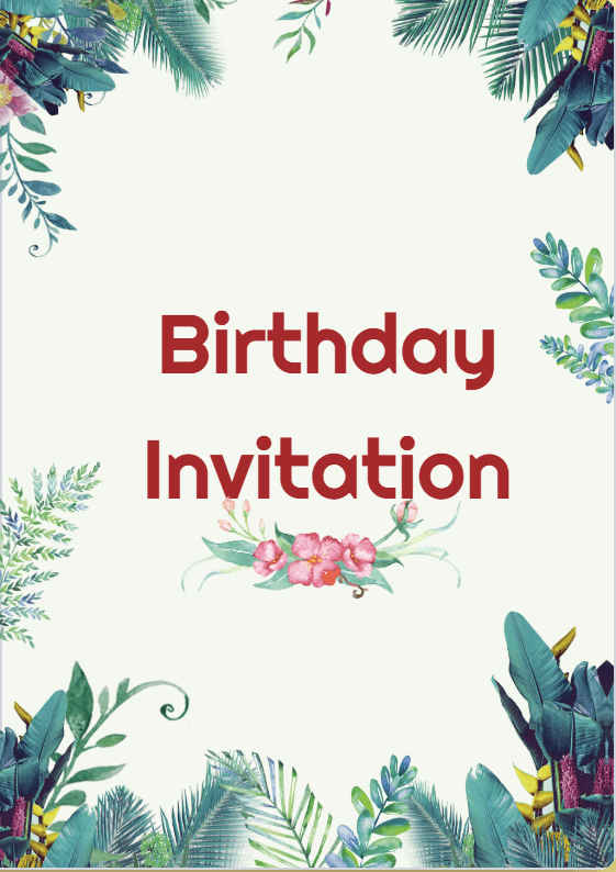 Free Birthday Invitation Card Maker Online - Printable Birthday Invitation Template